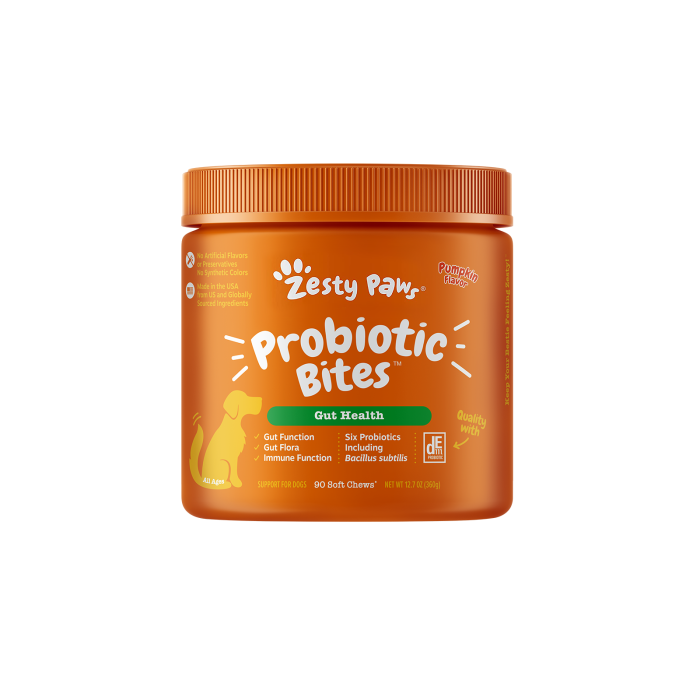 Zesty Paws Probiotic Bites 益生菌咀嚼軟粒 - 南瓜味(犬用)