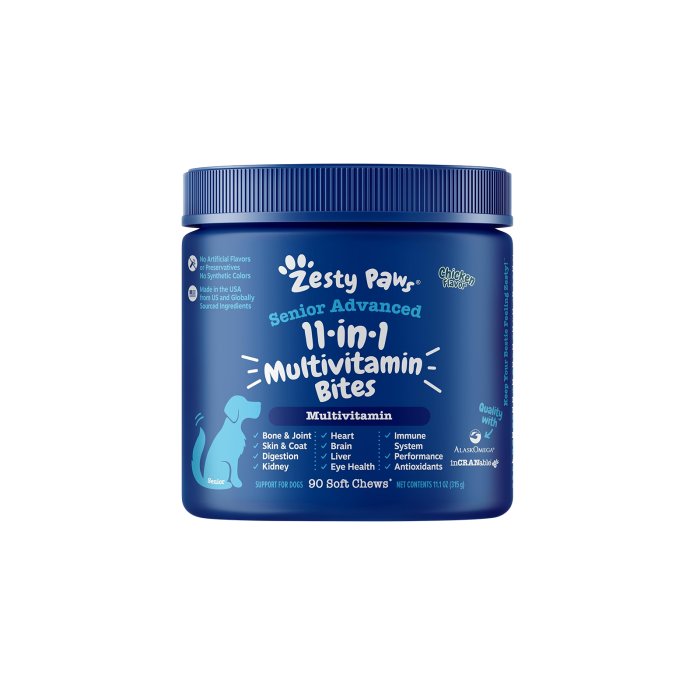 Zesty Paws 11-in-1 Multivitamin Bites 11合1多種維他命咀嚼軟粒 - 雞肉味(高齡犬用)