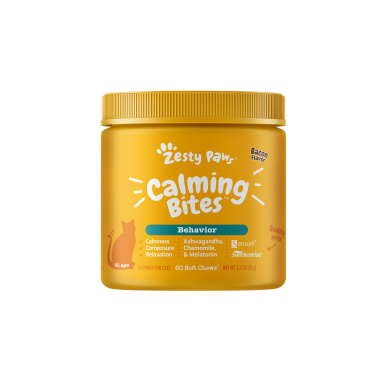 Zesty Paws Calming Bites 舒緩咀嚼軟粒 - 煙肉味(貓用)