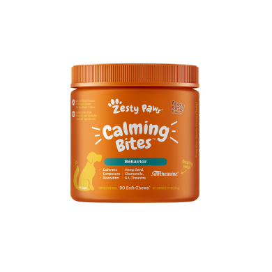 Zesty Paws Calming Bites 舒緩咀嚼軟粒 - 花生醬味(犬用)