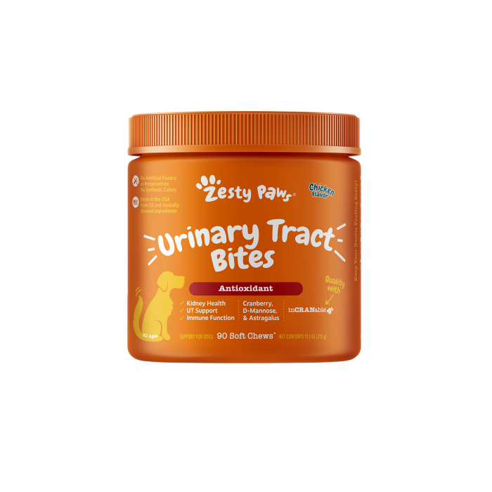 Zesty Paws Urinary Tract Bites 泌尿護理咀嚼軟粒 - 雞肉味(犬用)