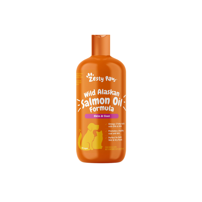 Zesty Paws Wild Alaskan Salmon Oil 野生阿拉斯加三文魚油(貓犬適用) - 16 安士