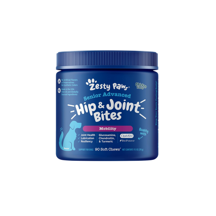 Zesty Paws Senior Advanced Hip & Joint Bites 年長配方關節護理咀嚼軟粒 - 雞肉味(高齡犬用)