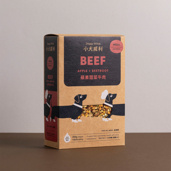 小犬威利 - MEAL 均衡主食系列 - 無穀蘋果甜菜牛肉熟食凍乾 - 200 克