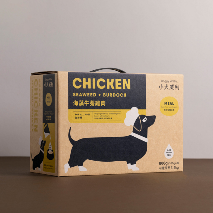 小犬威利 - MEAL 均衡主食系列 - 無穀海藻牛蒡雞肉熟食凍乾 - 800 克