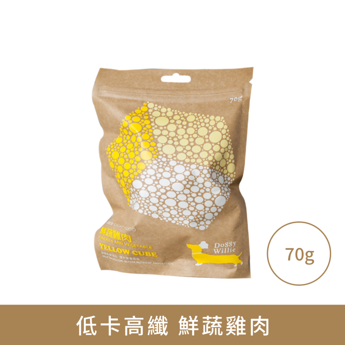 小犬威利 - CUBE 高纖零食系列 - 低卡高纖鮮蔬雞肉零食 - 70 克