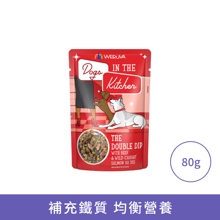 WeRuVa狗狗廚房系列 - 牛肉及野生三文魚(袋裝)
